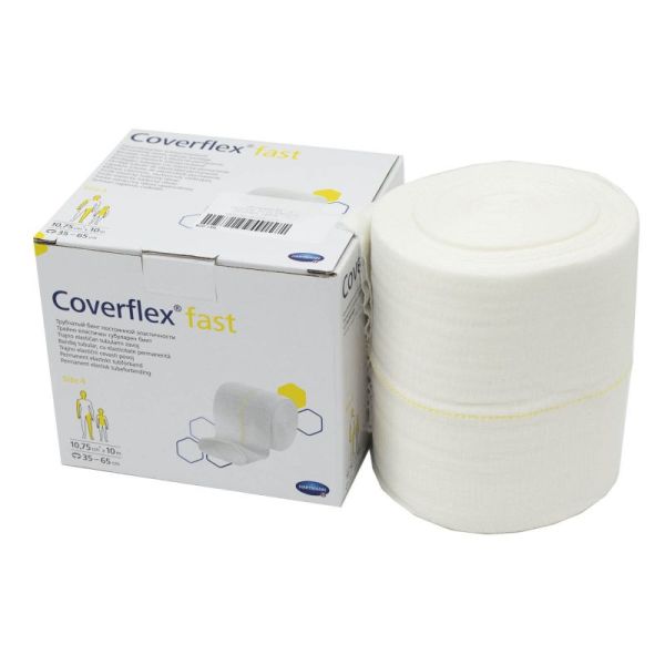 COVERFLEX FAST 10.75cm x 10m Ligne Jaune - 1 Bandage Tubulaire a Elasticité Permanente