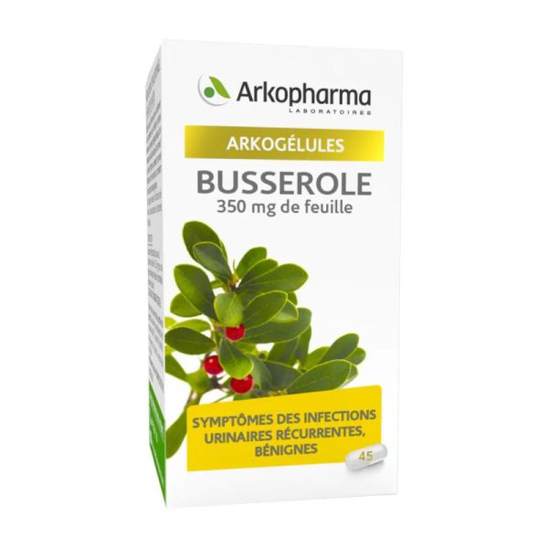 ARKOGELULES Busserole 350mg de Feuilles - Bte/45 - Symptômes Infections Urinaires Récurrentes Bénignes