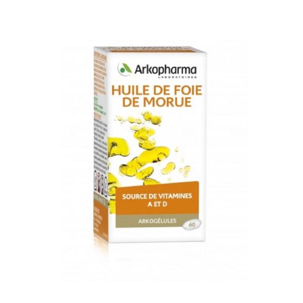 ARKOGELULES Huile de Foie de Morue 400 mg (Vit.A et D) - Bte/60 capsules