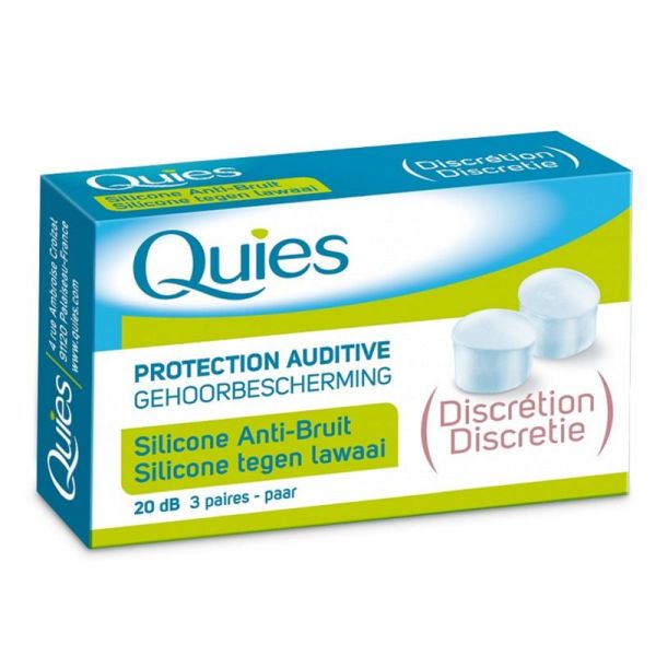 QUIES ANTI-BRUIT Protection Auditive Silicone Discrétion - Bte/3 Paires