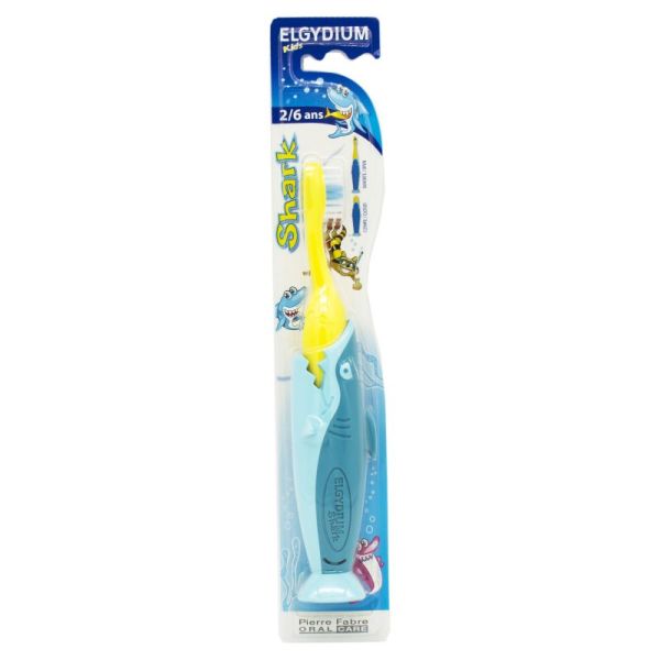 ELGYDIUM KIDS Brosse à Dents SHARK / REQUIN - Nourrissons et Enfants de 2 à 6 Ans - 1 Unité