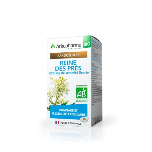 ARKOGELULES BIO Reine des Prés 1200mg de Sommité Fleurie - Bte/45 - Drainage et Flexibilité Articulaire