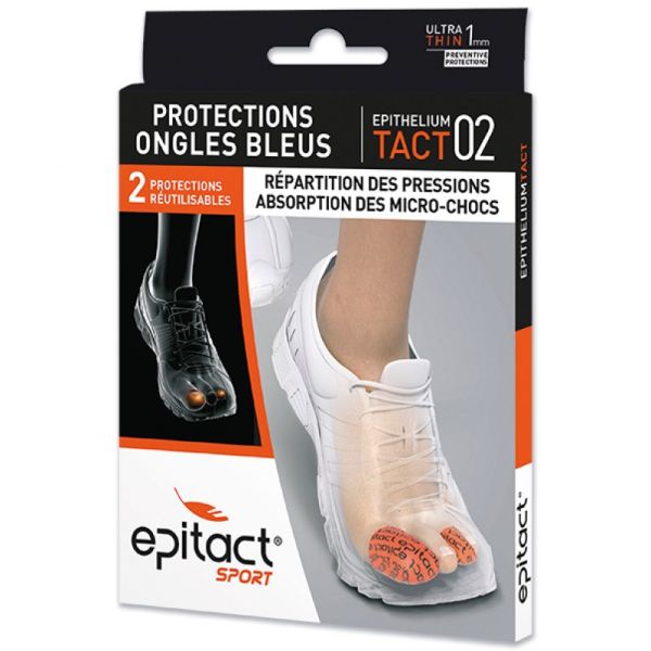 EPITACT Sport Protections Ongles Bleus - Protège l' Ongle des Impacts - Epithelium Tact 02 - Bte/2