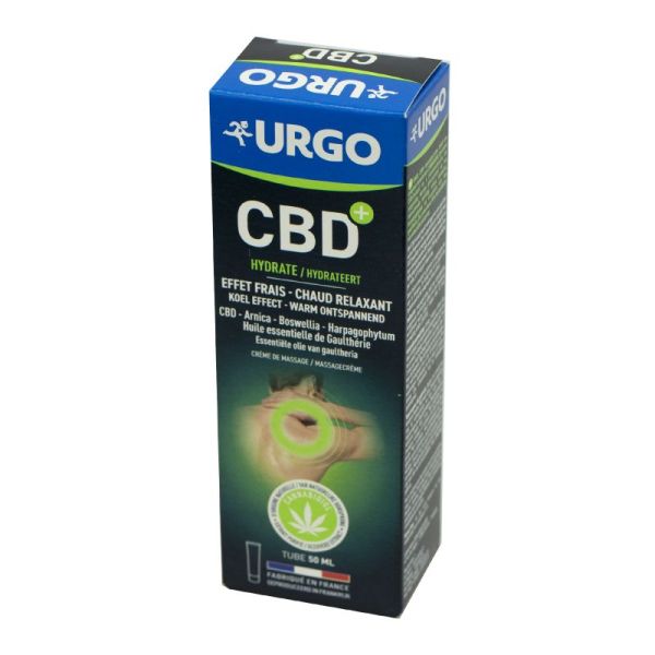 URGO CBD+ Crème de Massage 50ml - Gênes Musculaires ou Articulaires, Avant ou Après Effort