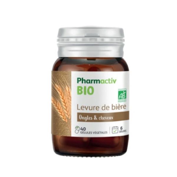 PHARMACTIV BIO Levure de Bière 40 Gélules Végétales - Ongles et Cheveux