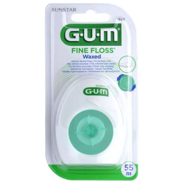 GUM FINE FLOSS 55m de Fil Dentaire en Soie - Espaces Interdentaires très Etroits