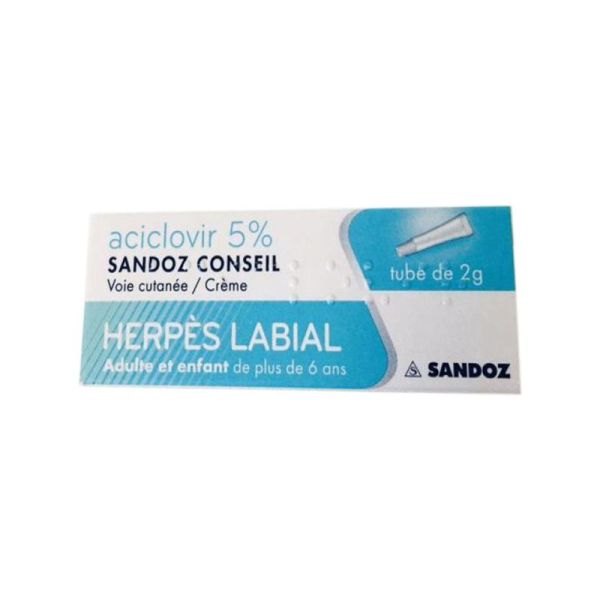 ACICLOVIR Sandoz Conseil 5%, crème - Tube de 2g