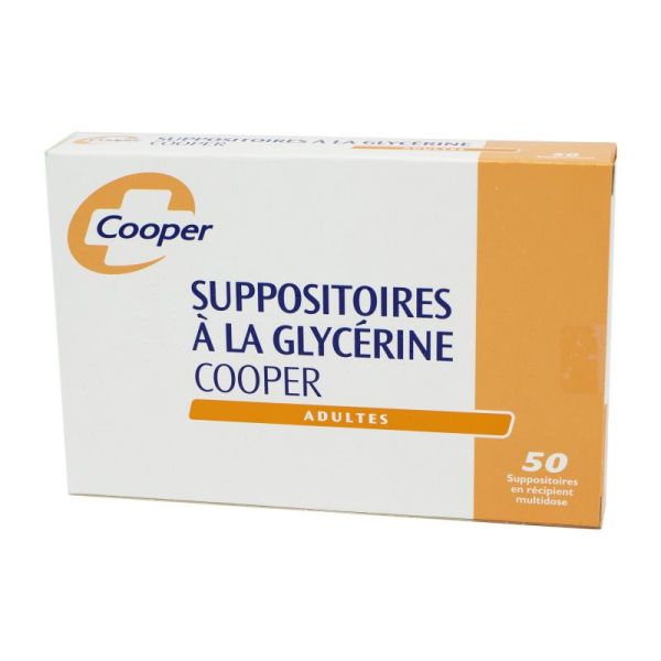 Suppositoires à la glycérine Adultes, Cooper - Boite de 50