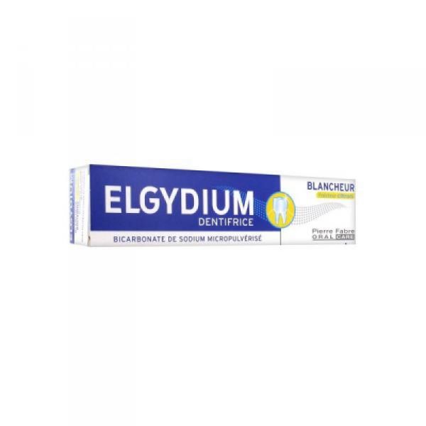 ELGYDIUM BLANCHEUR Fraîcheur Citron 75ml - Pâte Dentifrice au Bicarbonate de Sodium Micro Pulvérisé