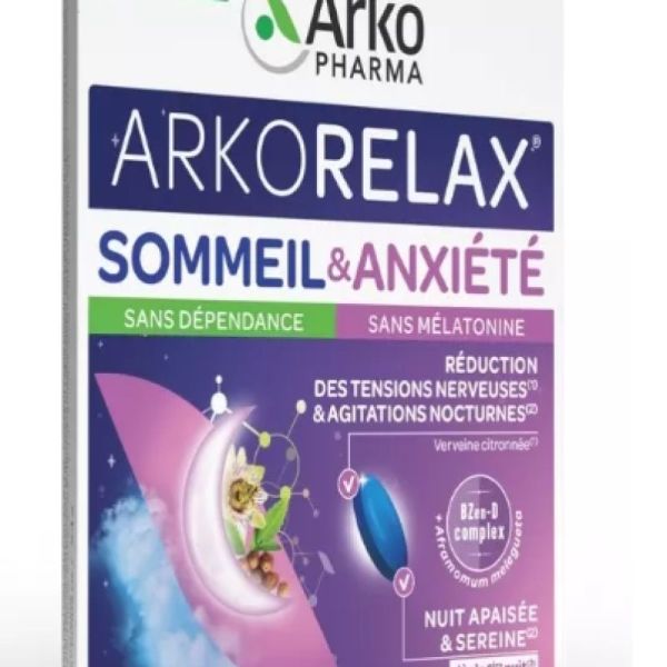 ARKORELAX Sommeil & Anxiété sans dépendance, sans mélatonine - 30 comprimés
