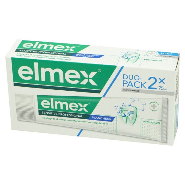 ELMEX SENSITIVE PROFESSIONNAL Blancheur Lot de 2x 75ml - Dentifrice Fluoré Dents Sensibles