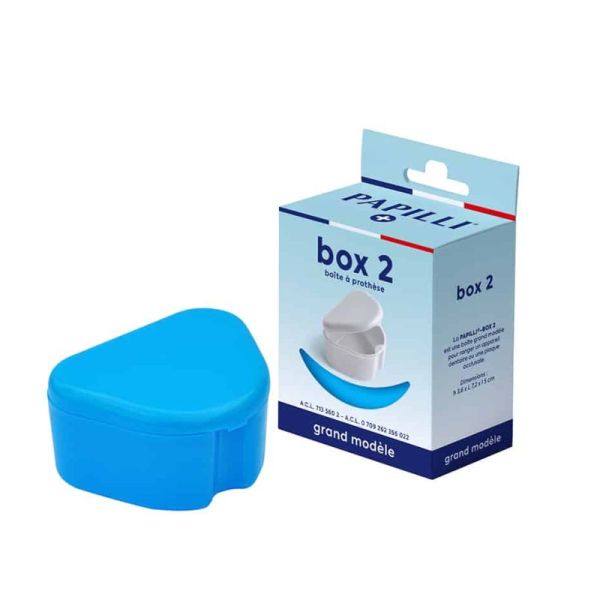 PAPILLI Box 2 Grand Modèle - Boîte de Rangement pour Dentier - Bte/1 Unité