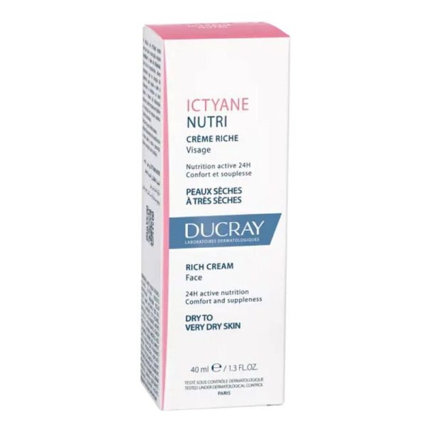 ICTYANE Nutri Crème Riche Visage 40ml - Peaux Sèches à Très Sèches