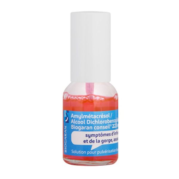 Amylmetacresol / alcool dichlorobenzylique / lidocaine Biogaran Spray Buccal 20ml