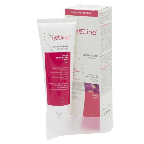 NETLINE Crème Dépilatoire Corps 3 Minutes 150ml - A l' Huile de Rose Musquée