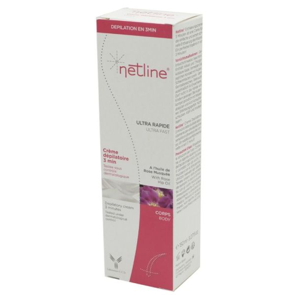 NETLINE Crème Dépilatoire Corps 3 Minutes 150ml - A l' Huile de Rose Musquée