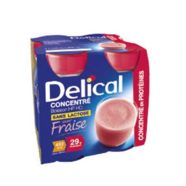 DELICAL CONCENTRE Fraise 4x 200ml - Boisson HP/HC - Dénutrition