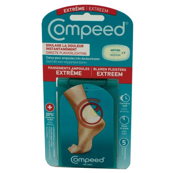 COMPEED 5 Pansements Ampoule Extrême Moyen Format 4.2 x 6.8cm -  3574660634297 / 3401098270370