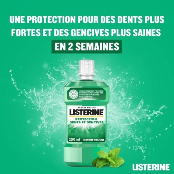 Listerine Protection Dents et Gencives 500ml - Bain de Bouche Triple Action Dès 12 Ans