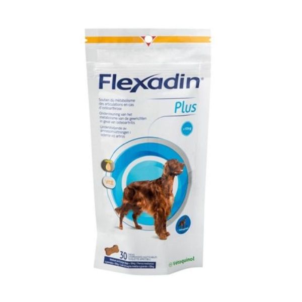 FLEXADIN PLUS 30 Bouchées - Moyens et Grands Chiens +10kg - Articulations en Cas d' Ostéoarthrose
