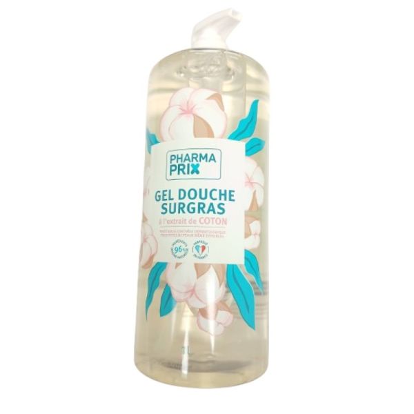PHARMACTIV / PHARMAPRIX - Gel douche sur gras extrait de coton - Fl/1L