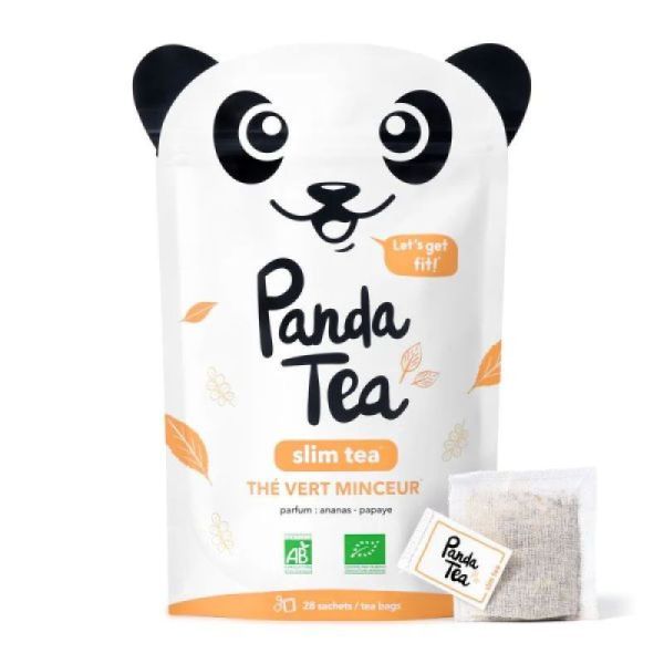 PANDA TEA - Slim tea, Thé vert minceur, Ananas/papaye , 28 Sachets