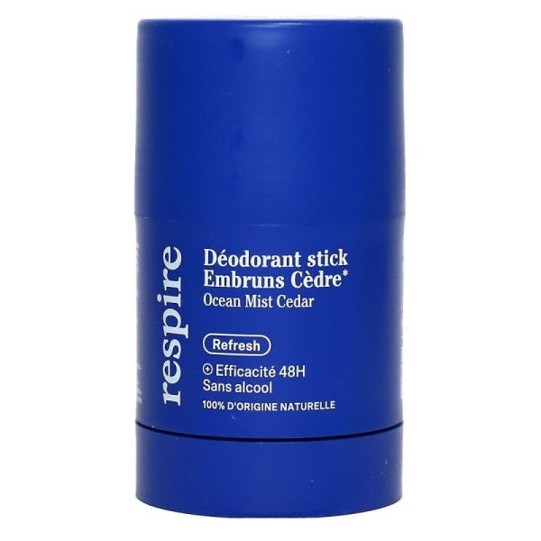 RESPIRE - Refresh deodorant stick embruns cèdre 48h sans alcool 50g