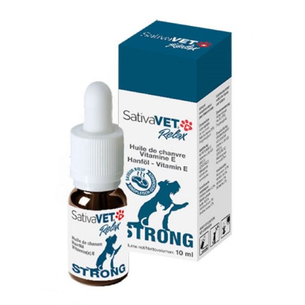 SATIVAVET RELAX Strong 10ml - Bien-être, Equilibre Comportemental - Chat, Chien