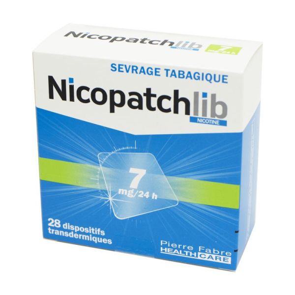 Nicopatchlib 7mg, dispositif transdermique transparent - B/28