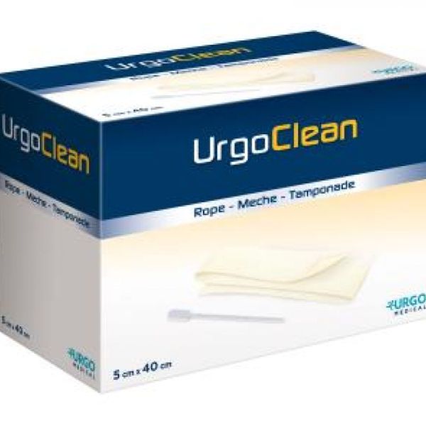 URGOCLEAN Mèches en fibre très absorbantes stériles - 5 cm x 40 cm - Boite de 16 - URGO