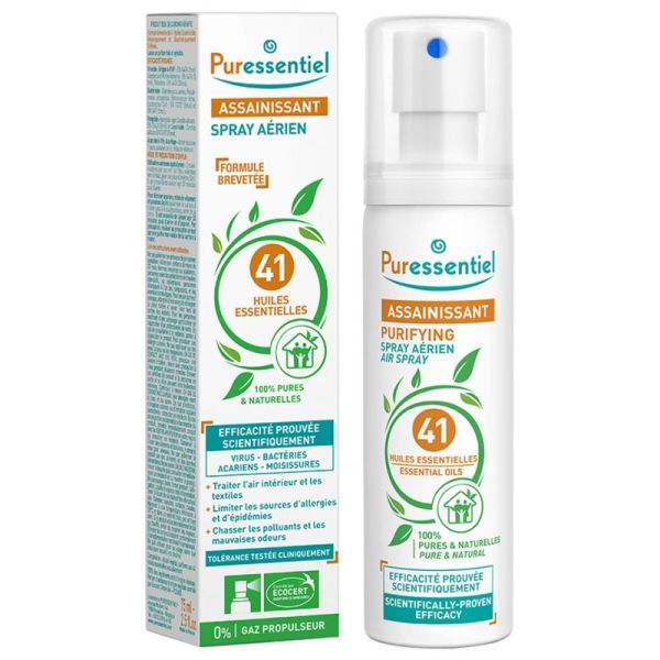 PURESSENTIEL ASSAINISSANT Spray Aérien 75ml - Aux 41 Huiles Essentielles