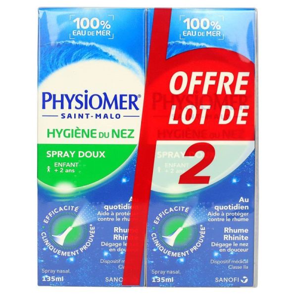 Physiomer Hygiène du nez spray 2x135ml - 3582910010494