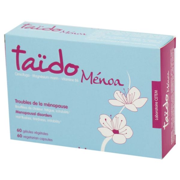 TAÏDO MENOA 60 gélules - Troubles de la Ménopause, Bouffées de Chaleur, Irritabilité