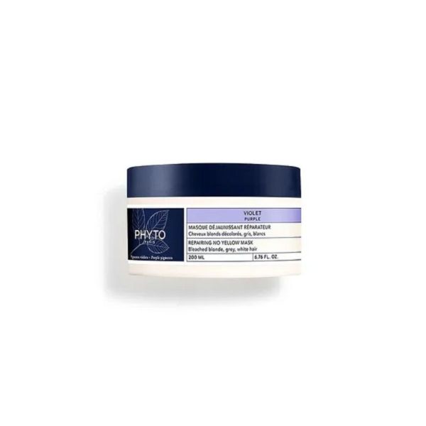 PHYTO VIOLET Masque Déjaunissant Réparateur 200ml - Cheveux Blonds Décolorés, Gris, Blancs