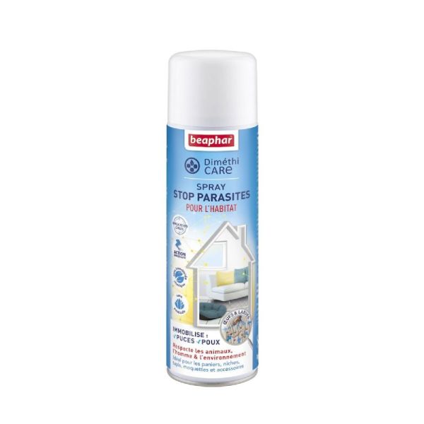 DIMETHICARE Spray Stop Parasites pour l' Habitat 400ml - Puces, Poux, Insectes