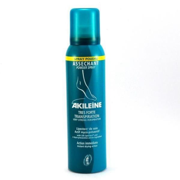 AKILEINE SOINS VERTS Spray Poudre Asséchant pour Forte Transpiration aux Lipesters® de Soie - Pieds