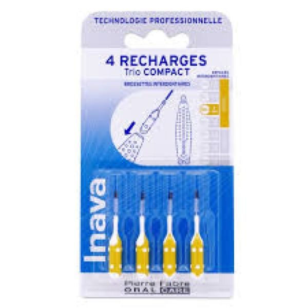 INAVA Brossettes Jaune Trio Compact 1 mm  - Bte/ 4