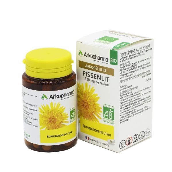 ARKOGELULES BIO Pissenlit 1320mg de Racine - Bte/45 - Elimination de l' Eau, Confort Urinaire