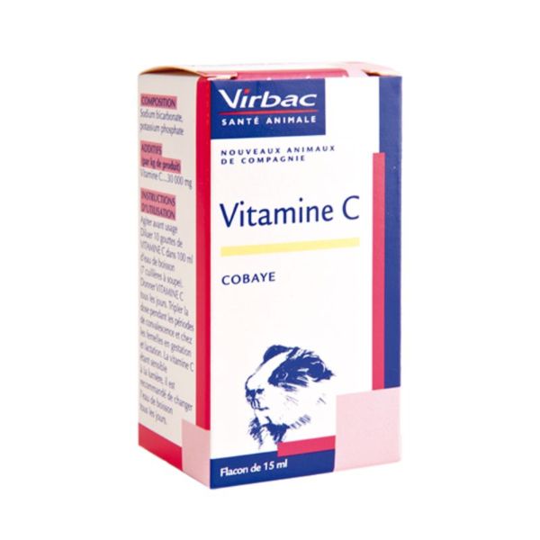 VIRBAC Vitamine C Cobaye 250ml - Apport en Vitamine C en Cas de Carence - Cobayes, Cochons d' Inde