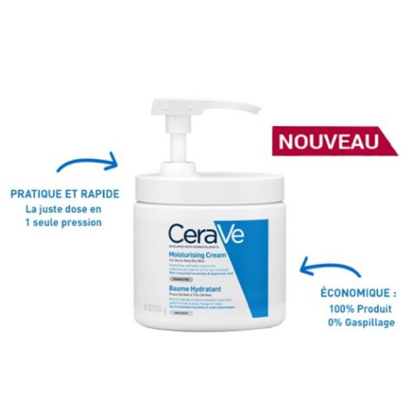 CERAVE Baume Hydratant 454ml - Corps et Visage - Peaux Sèches à très Sèches