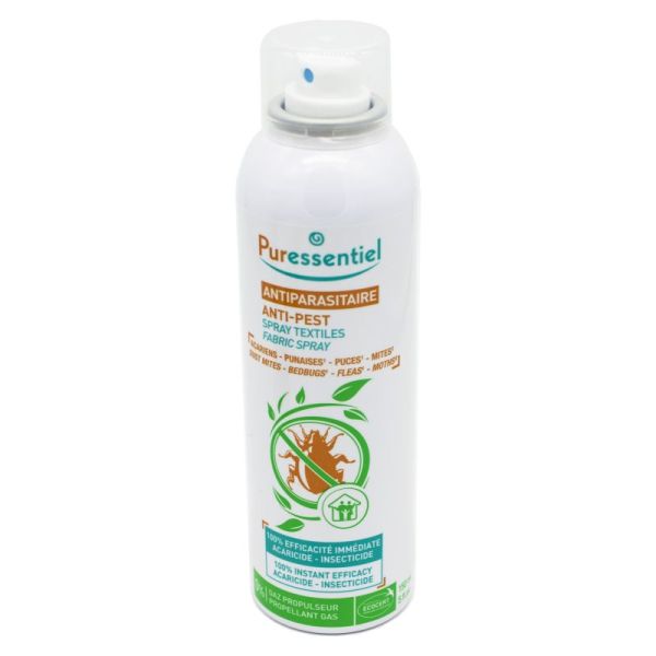 PURESSENTIEL ANTI-PARASITAIRE Spray Textiles 150ml - Acariens, Punaises, Puces, Mites