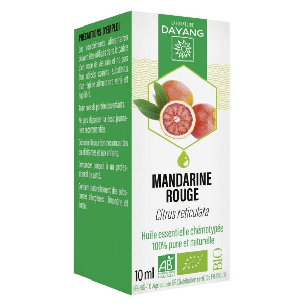 DAYANG BIO Huile Essentielle Chémotypée MANDARINE ROUGE 10ml - Citrus reticulata