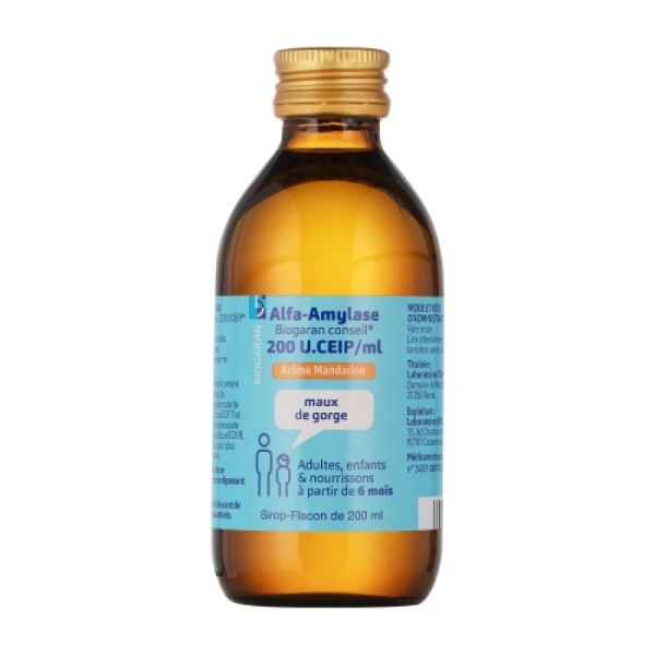 Alfa Amylase Biogaran Conseil 200 UI sirop - Flacon 200 ml