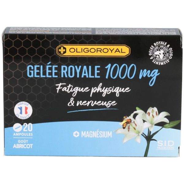 OLIGOROYAL Gelée Royale 1000 mg MAGNÉSIUM - Complément Alimentaire en Cas de Fatigue Physique et Ner