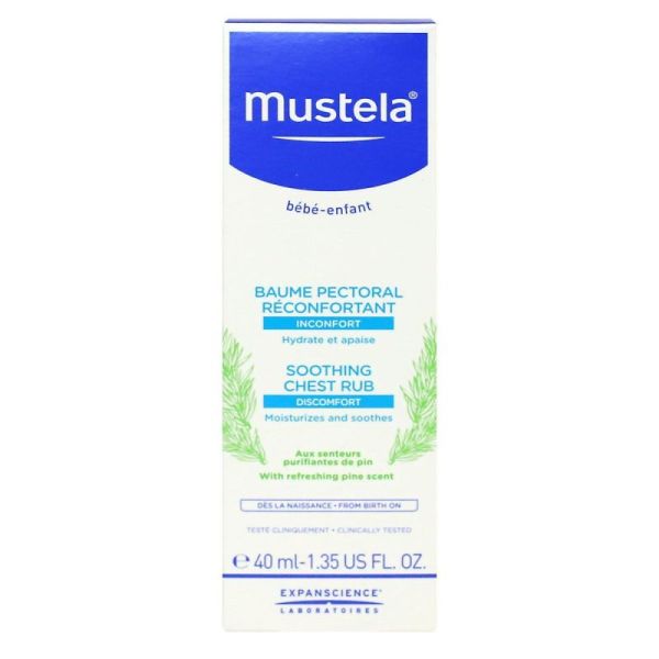 Mustela Baume pectoral réconfortant bébé enfant 40ml