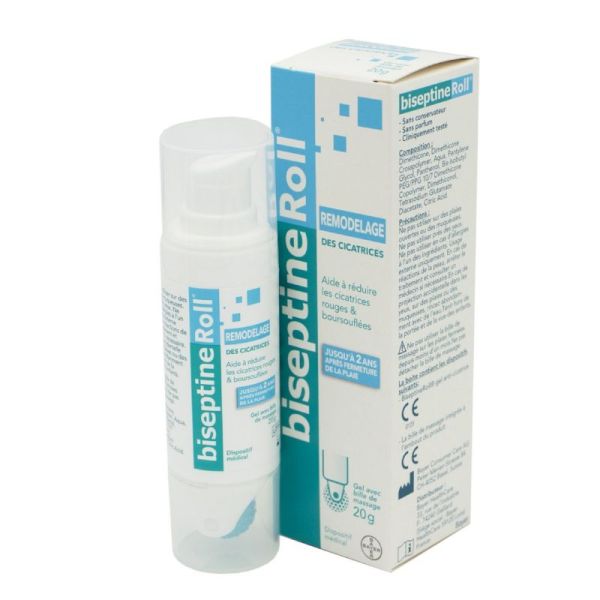 BISEPTINE ROLL Gel 20g - Remodelage des Cicatrices - Application sur Plaie Fermée