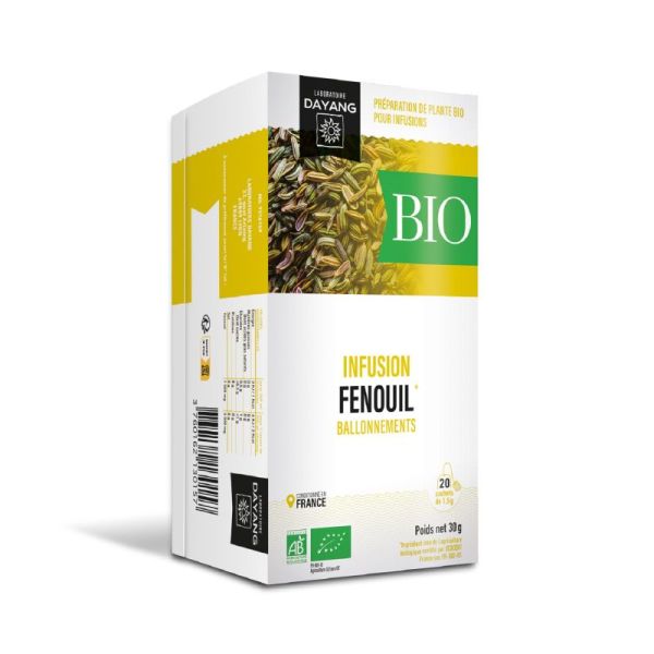 DAYANG BIO FENOUIL Infusions 20x 1.5g - Ballonnements Intestinaux, Ventre Plat