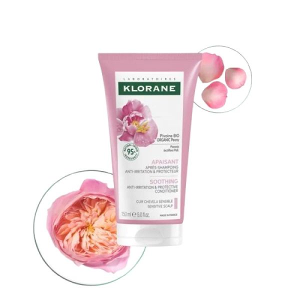 KLORANE - Apaisant - Cuir chevelu sensible - après shampoing à la Pivoine Bio - 150 ml - 3282770145700