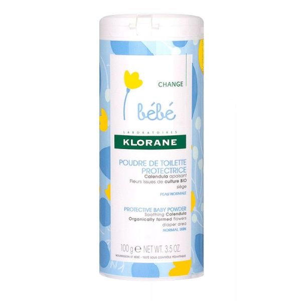 Klorane Bébé Poudre de toilette protectrice bébé 100g