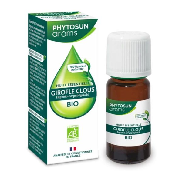 Huile Essentielle Bio GIROFLE CLOUS - Eugenia caryophyllata - Fl/10ml - PHYTOSUN AROMS